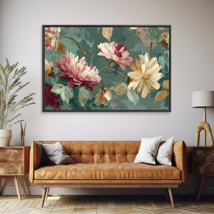 Wildflower Field in Loose Pastel Strokes Canvas Print, Impressionist Art, Flower Print, Living Room Decor, Impression, IMP-3x2-36