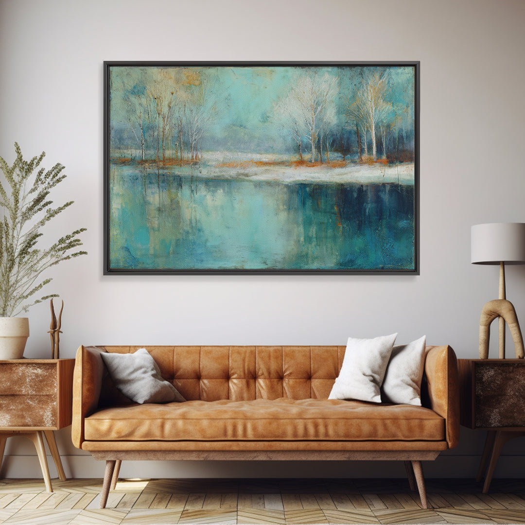 Apple Tree in Summer Orchard Framed Canvas Print, Impressionist Art, Gallery Decor, Living Room Decor, Fine Art, Impression, IMP-3x2-45