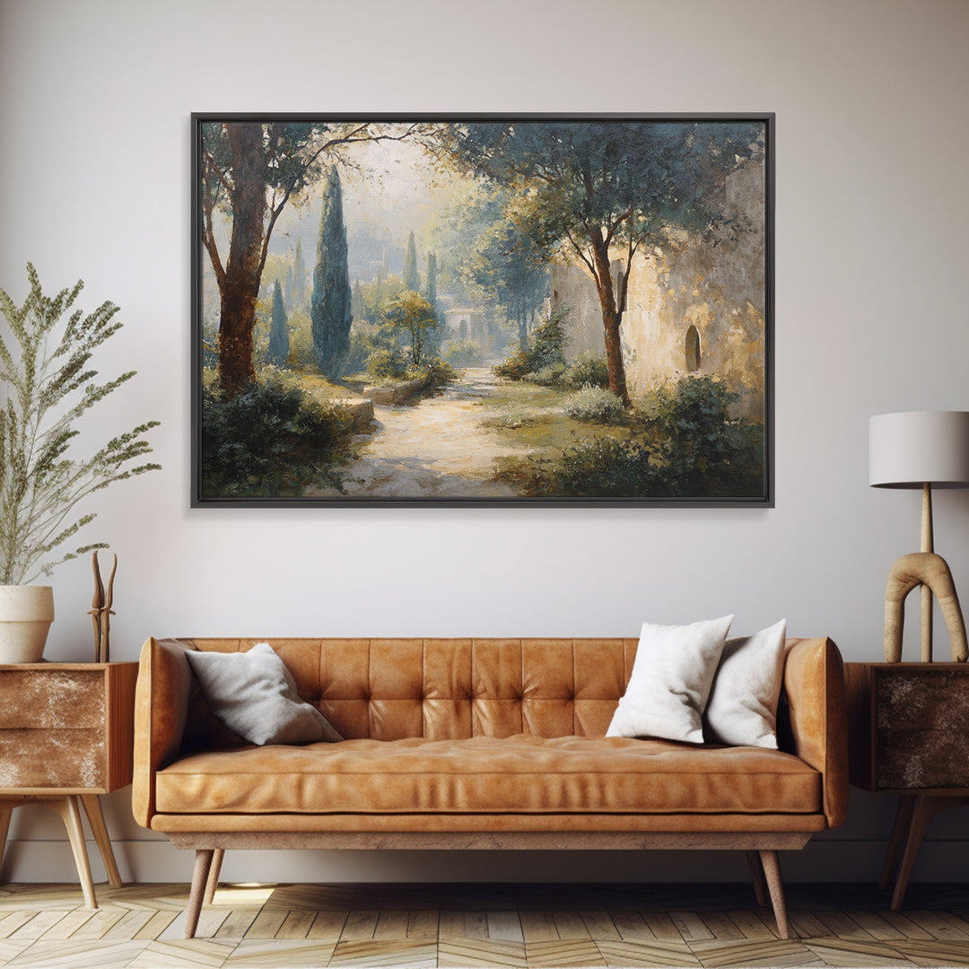 Garden Path Covered Canvas Print, Impressionist Art, Modern Art, Living Room Decor, Oil Painting, Impression, Statement Artwork, IMP-3x2-54