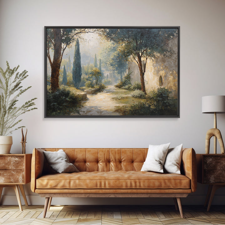 Garden Path Covered Canvas Print, Impressionist Art, Modern Art, Living Room Decor, Oil Painting, Impression, Statement Artwork, IMP-3x2-54