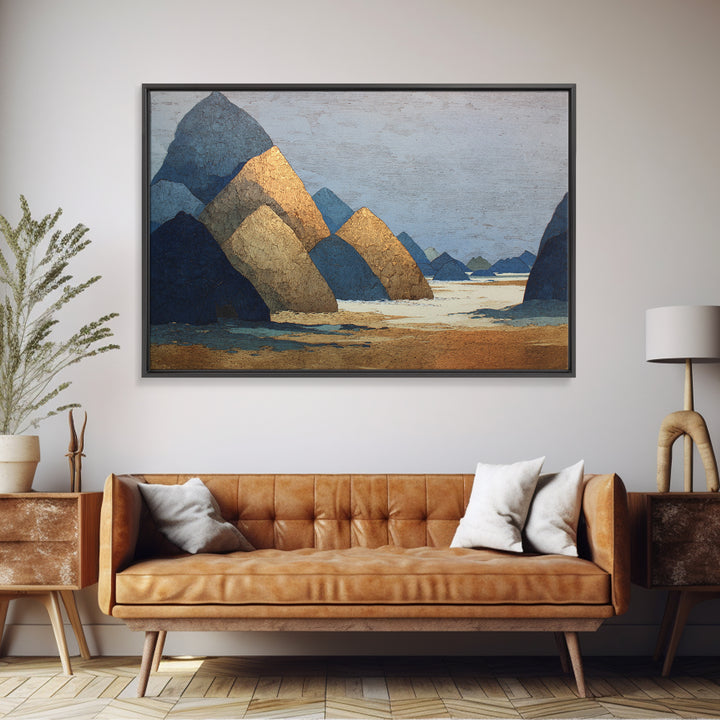 Haystacks Glowing at Golden Hour Canvas Print, Impressionist Art, Room Decor, Living Room Decor, Fine Art, Impression, IMP-3x2-56