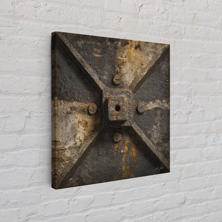 Exposed Brick Texture Abstract Framed Canvas Print, Industrial Art, Texas Art, Living Room Decor, Abstract Art, Foundry, IND-1x1-100