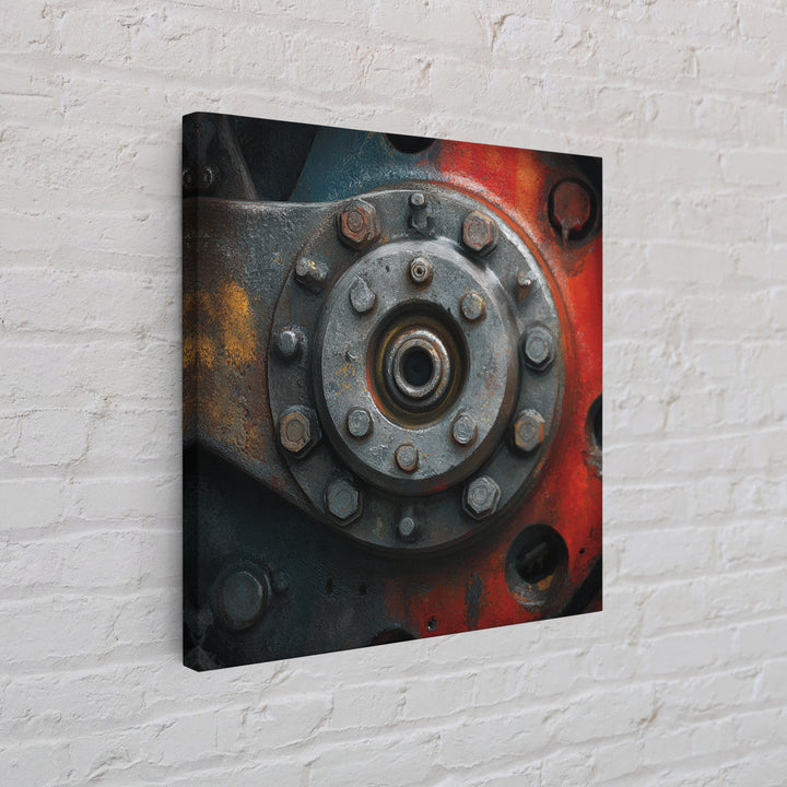 Steam Locomotive Wheel Closeup Canvas Print, Industrial Art, Modern Decor, Living Room Decor, Oil Painting, Foundry, Wall Decor, IND-1x1-30