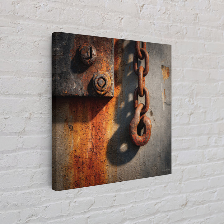 Chain and Hook Still Life Framed Canvas Print, Industrial Art, Room Decor, Living Room Decor, Fine Art, Foundry, Printables, IND-1x1-40