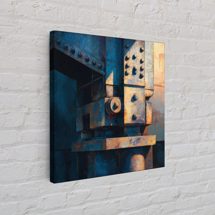 Urban Rail Yard Canvas Print, Industrial Art, Living Room Decor, Watercolor Art, Foundry, Abstract Art, Textured Wall Art, IND-1x1-69