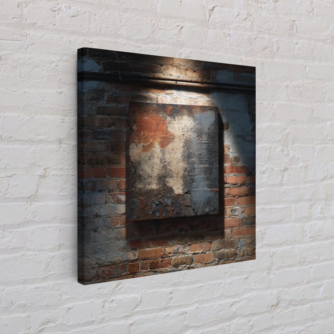 Exposed Brick Texture Abstract Canvas Print, Industrial Art, Rustic Home Decor, Living Room Decor, Abstract Art, Foundry, IND-1x1-76