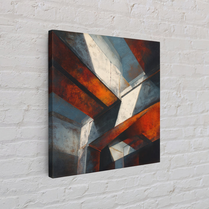 Steel Beams Crossing Like Abstract Lines Canvas Print, Industrial Art, Digital Prints, Living Room Decor, Abstract Art, Foundry, IND-1x1-89