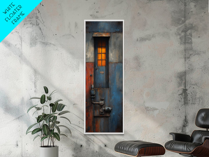 Old Factory Window Framed Canvas Print, Industrial Art, Minimalist Decor, Living Room Decor, Fine Art, Foundry, Wall Hanging, IND-1x3-62