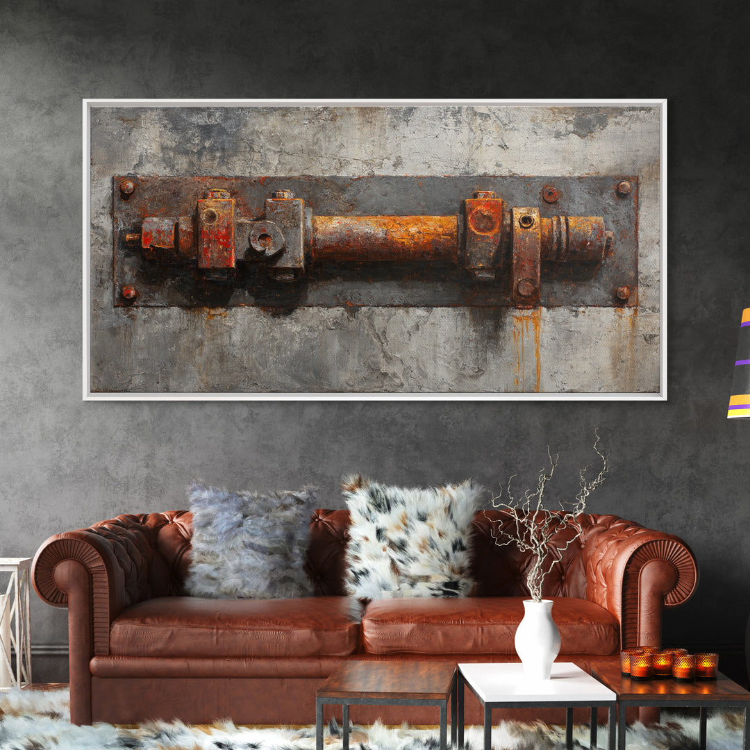 Concrete Wall Abstract Canvas Print, Industrial Art, Dining Room Wall Art, Living Room Decor, Abstract Art, Foundry, IND-2x1-53