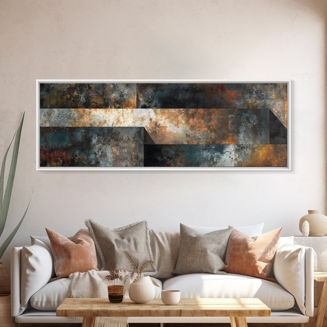Exposed Brick Texture Abstract Canvas Print, Industrial Art, Printables, Living Room Decor, Foundry, Dining Room Wall Art, IND-3x1-92