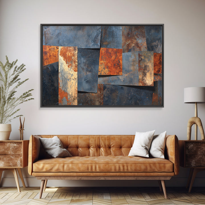 Abstract Smoke and Steel Shapes Canvas Print, Industrial Art, Decor, Living Room Decor, Abstract Art, Foundry, IND-3x2-76