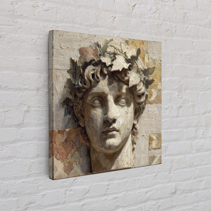 Classic Roman Statue Bust Framed Canvas Print, Italian Villa Art, Oil Painting, Living Room Decor, Villa, Farmhouse Wall Art, IVA-1x1-12