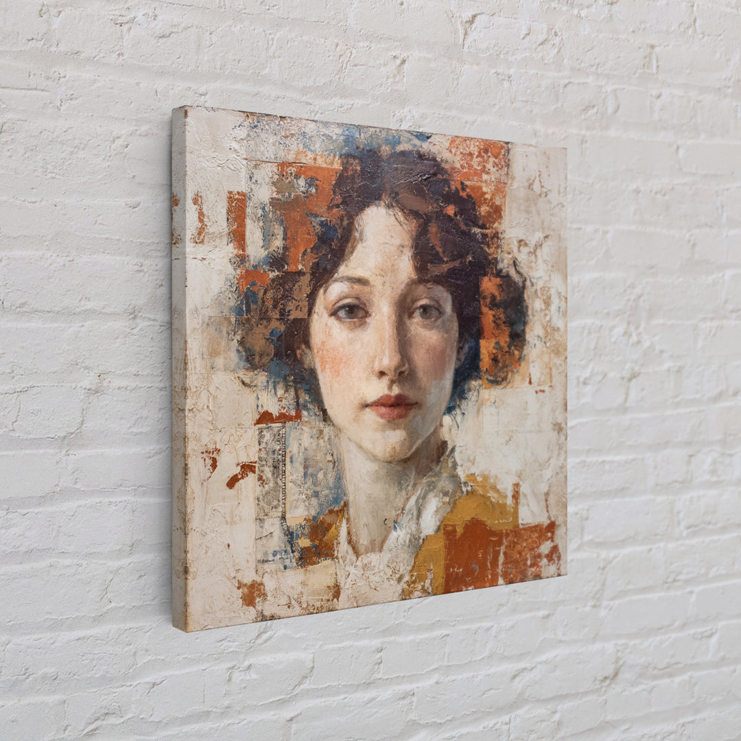 Renaissance Inspired Portrait with Modern Softness Canvas Print, Italian Villa Art, Living Room Decor, Fine Art, Villa, IVA-1x1-18