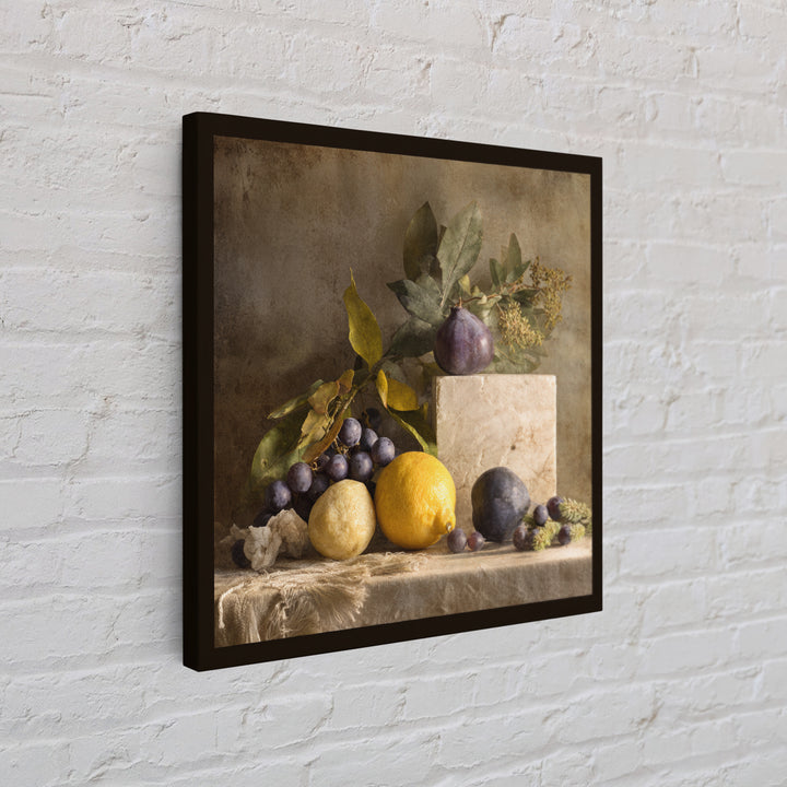 Marble Fruit Still Life Canvas Print, Italian Villa Art, Large Wall Art, Living Room Decor, Fine Art, Villa, Landscape Art, IVA-1x1-23