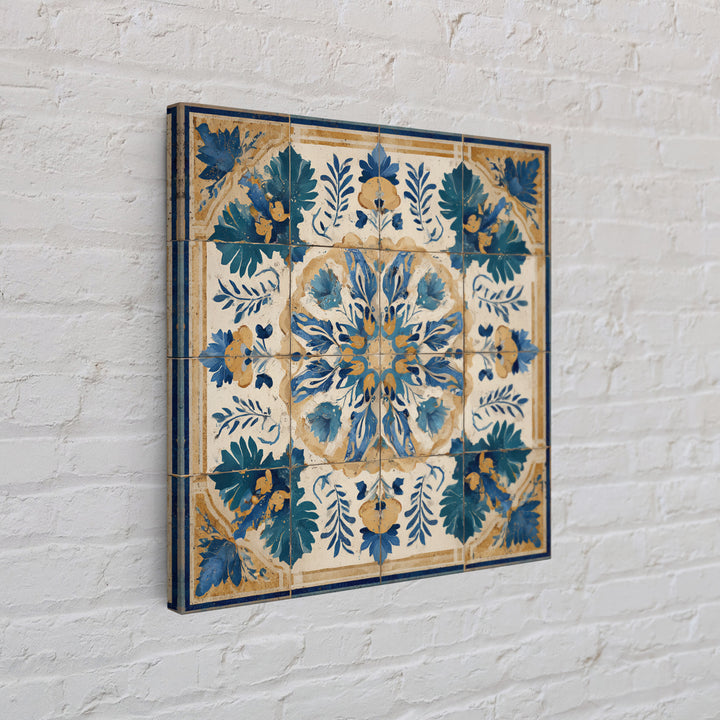 Italian Tile Pattern Framed Canvas Print, Italian Villa Art, Digital Download Art, Living Room Decor, Fine Art, Villa, IVA-1x1-41
