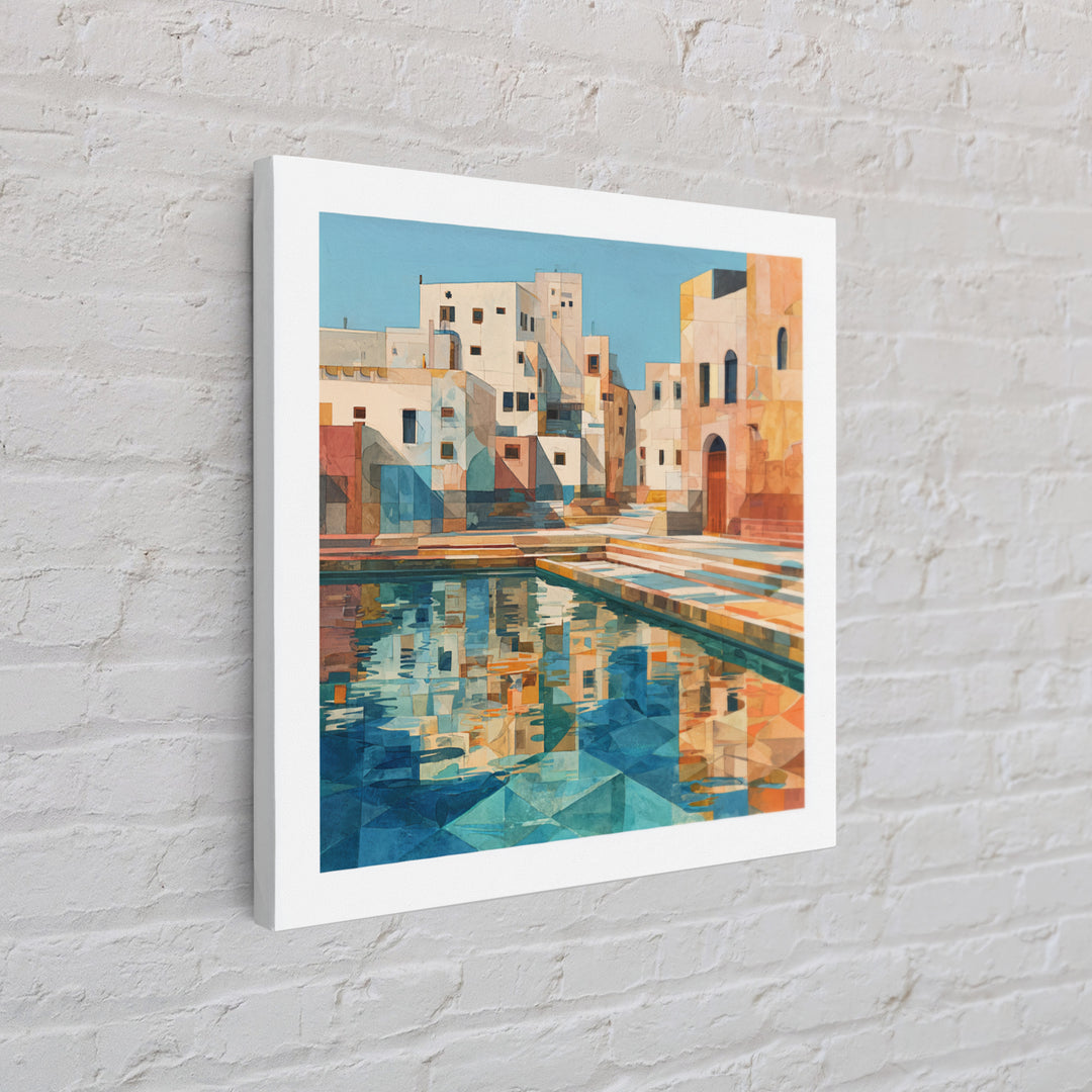 Venetian Canal Reflection Without City Crowd Canvas Print, Italian Villa Art, Bedroom Wall Art, Living Room Decor, Villa, IVA-1x1-44