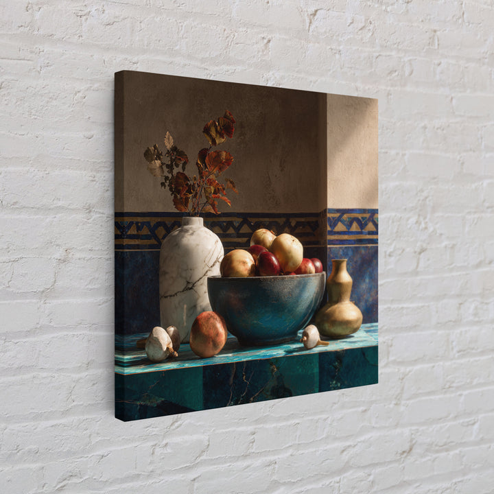Marble Fruit Still Life Framed Canvas Print, Italian Villa Art, Bedroom Wall Art, Living Room Decor, Fine Art, Villa, IVA-1x1-47