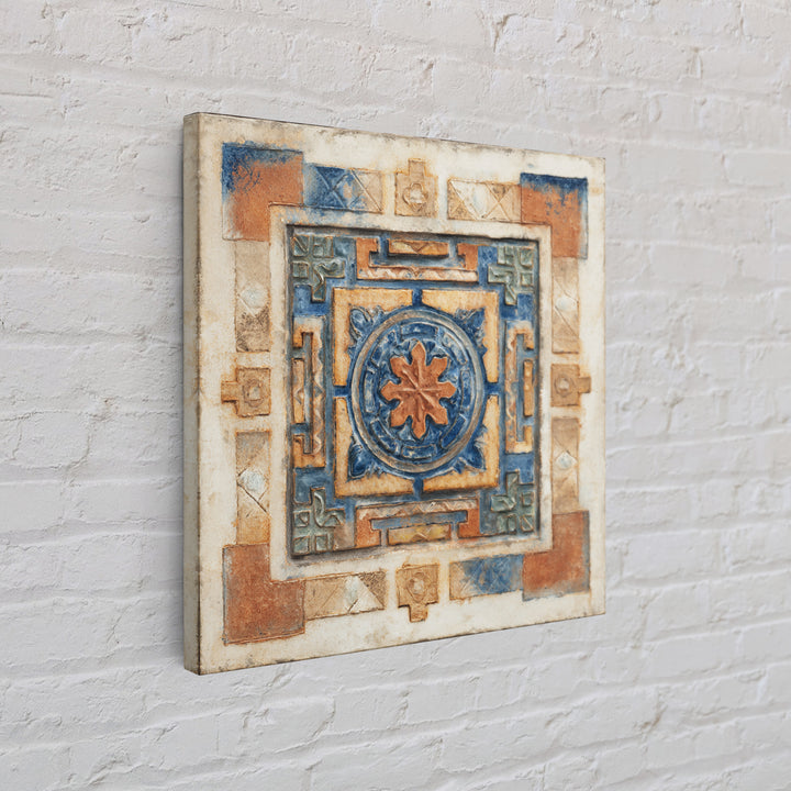 Italian Tile Pattern Framed Canvas Print, Italian Villa Art, Digital Download Art, Living Room Decor, Fine Art, Villa, IVA-1x1-65