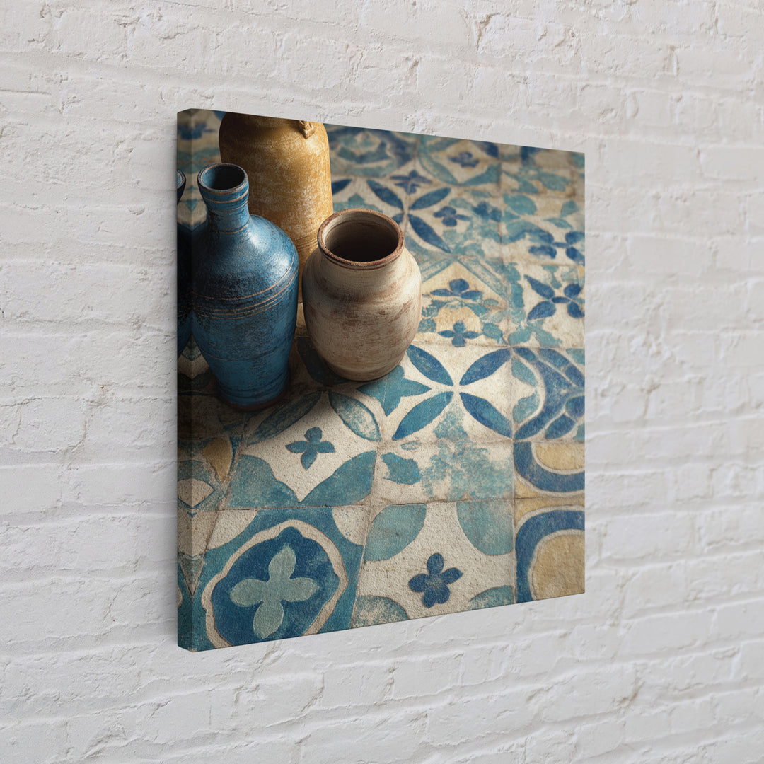Florentine Floral Ornament Pattern Canvas Print, Italian Villa Art, Neutral Wall Art, Living Room Decor, Fine Art, Villa, IVA-1x1-82