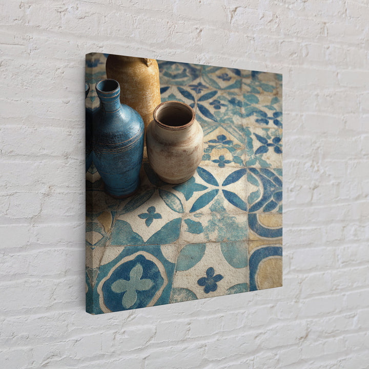 Florentine Floral Ornament Pattern Canvas Print, Italian Villa Art, Neutral Wall Art, Living Room Decor, Fine Art, Villa, IVA-1x1-82