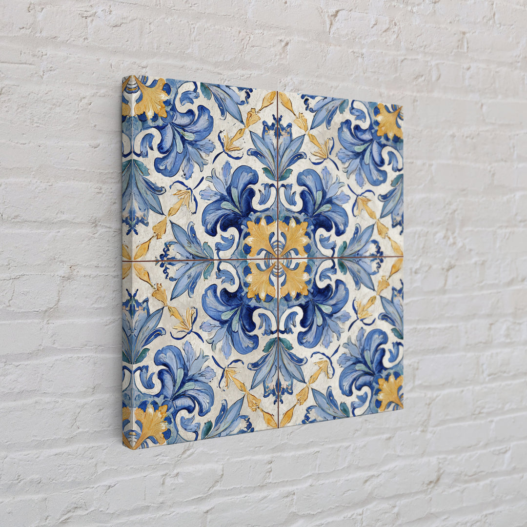 Italian Tile Pattern Canvas Print, Italian Villa Art, Rustic Home Decor, Living Room Decor, Fine Art, Villa, Boho Decor, IVA-1x1-89