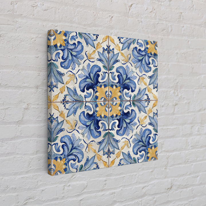 Italian Tile Pattern Canvas Print, Italian Villa Art, Rustic Home Decor, Living Room Decor, Fine Art, Villa, Boho Decor, IVA-1x1-89