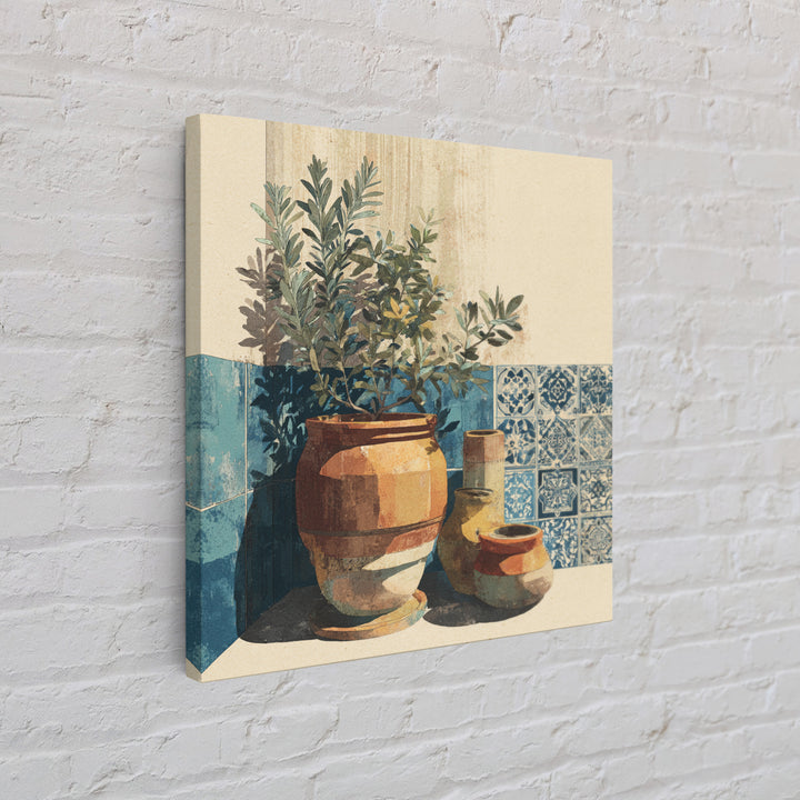 Terra Cotta Pot Canvas Print, Italian Villa Art, Living Room Art, Living Room Decor, Villa, Neutral Decor, Modern Decor, IVA-1x1-94