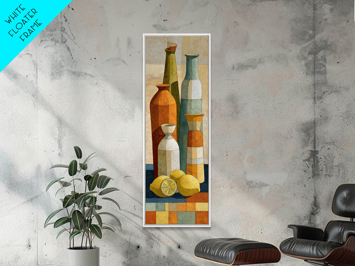 Coastal Lemons and Striped Cloth Arrangement Canvas Print, Italian Villa Art, Coastal Wall Decor, Living Room Decor, IVA-1x3-12