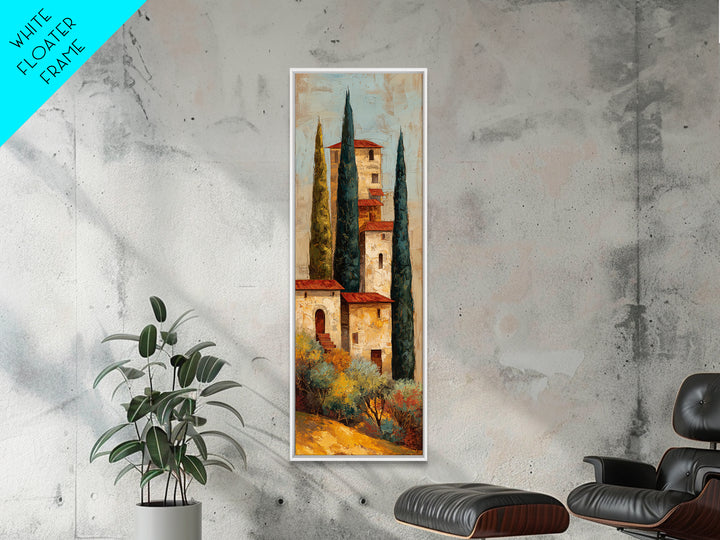 Tuscan Hillside with Cypress Trees and Golden Canvas Print, Italian Villa Art, Living Room Art, Living Room Decor, Villa, IVA-1x3-13