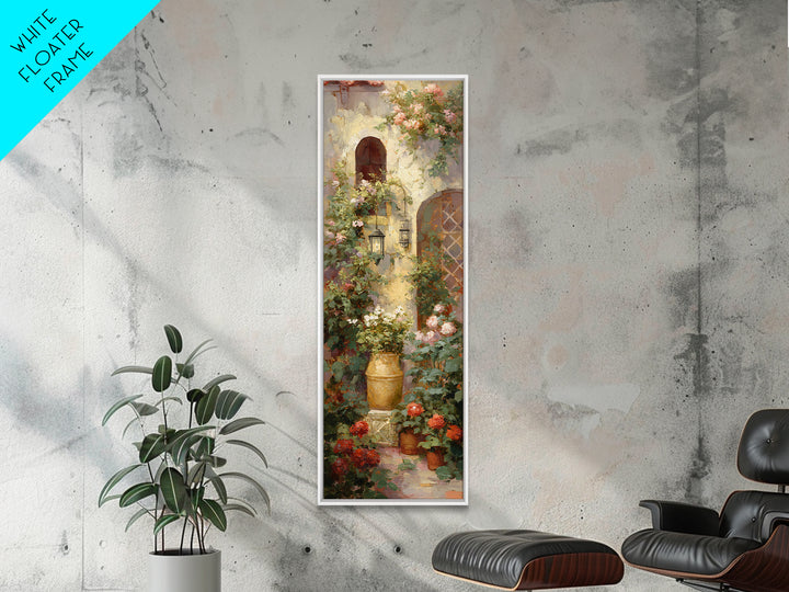 Italian Villa Garden Urn Canvas Print, Italian Villa Art, Landscape Art, Living Room Decor, Oil Painting, Villa, IVA-1x3-18