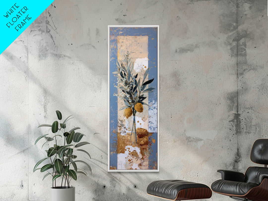 Mediterranean Arch Framing Blue Sea Framed Canvas Print, Italian Villa Art, Gallery Wall Set, Living Room Decor, Villa, IVA-1x3-20