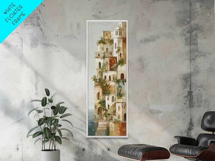 Amalfi Coast Cliffs Canvas Print, Italian Villa Art, Fine Art Print, Living Room Decor, Fine Art, Villa, Original Painting, IVA-1x3-25