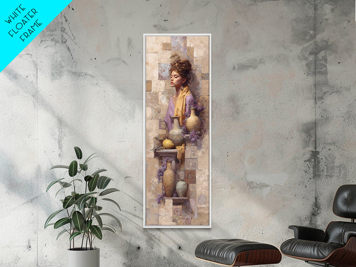 Renaissance Inspired Portrait with Modern Softness Canvas Print, Italian Villa Art, Landscape Painting, Living Room Decor, IVA-1x3-30