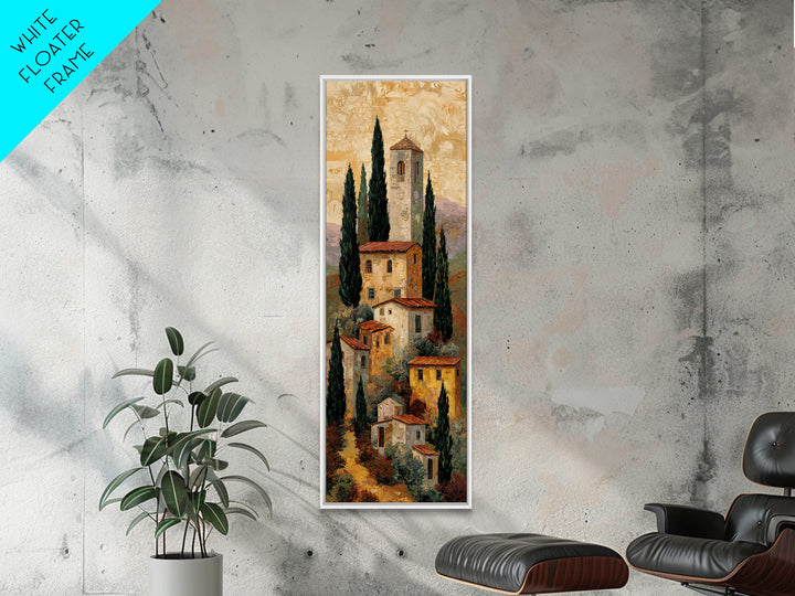 Tuscan Hillside with Cypress Trees and Golden Canvas Print, Italian Villa Art, Living Room Art, Living Room Decor, Villa, IVA-1x3-37