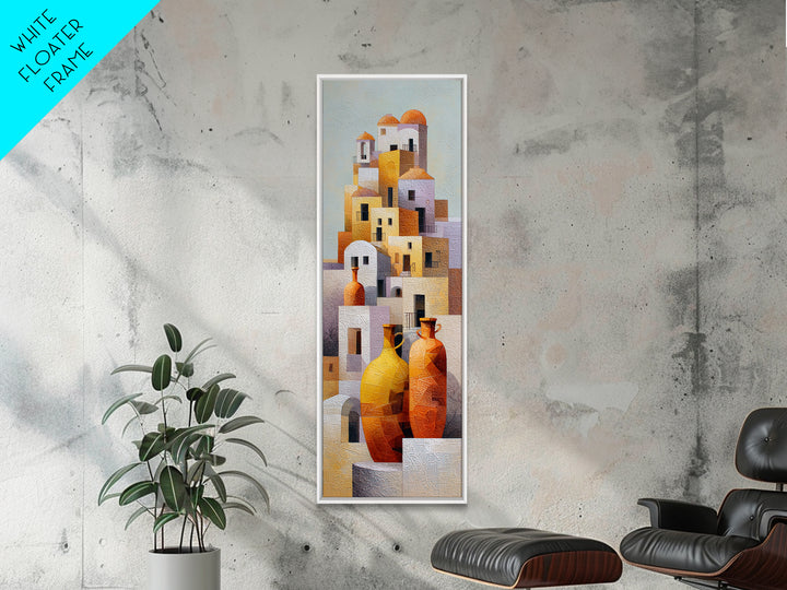 Terracotta Rooftops Against Pale Sky Canvas Print, Italian Villa Art, Wall Decor, Living Room Decor, Fine Art, Villa, IVA-1x3-40