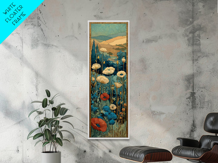 Tuscan Poppy Field Canvas Print, Italian Villa Art, Art Print, Living Room Decor, Abstract Art, Villa, Printable Art, IVA-1x3-51