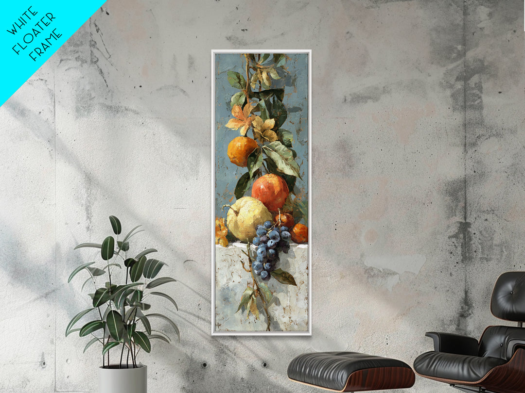 Marble Fruit Still Life Canvas Print, Italian Villa Art, Statement Artwork, Living Room Decor, Fine Art, Villa, Oil Painting, IVA-1x3-59