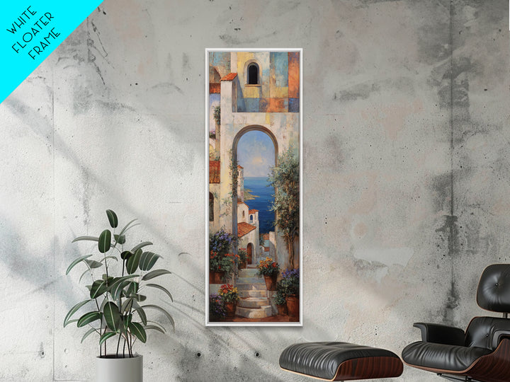 Mediterranean Arch Framing Blue Sea Canvas Print, Italian Villa Art, Luxury Decor, Living Room Decor, Fine Art, Villa, IVA-1x3-68