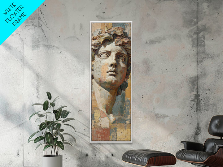 Classic Roman Statue Bust Canvas Print, Italian Villa Art, Art Print, Living Room Decor, Fine Art, Villa, Printable Art, IVA-1x3-72