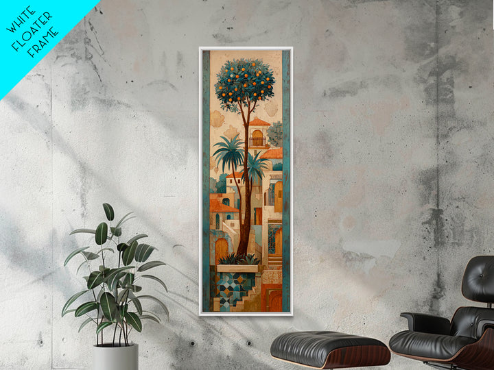 Orange Tree in a Courtyard Planter Canvas Print, Italian Villa Art, Rustic Home Decor, Living Room Decor, Fine Art, Villa, IVA-1x3-98