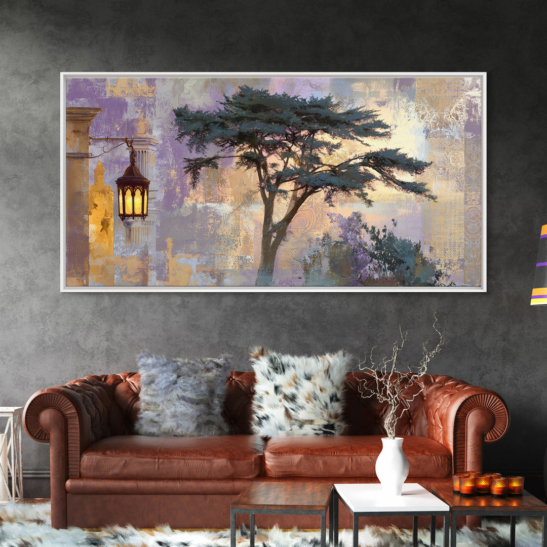 Cypress Silhouette at Sunset Canvas Print, Italian Villa Art, Gallery Decor, Living Room Decor, Villa, Minimalist Decor, IVA-2x1-17