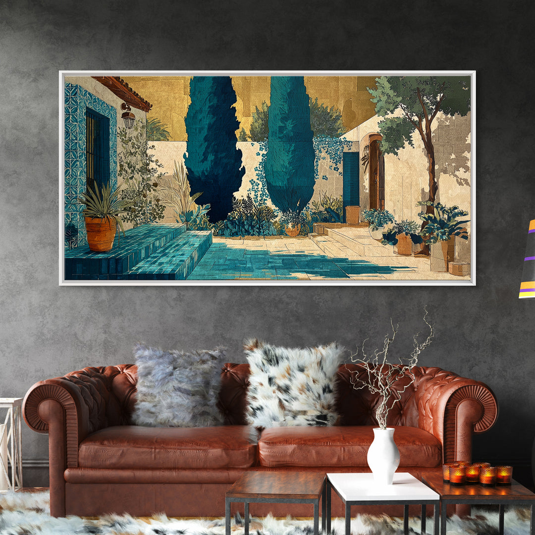 Cypress Silhouette at Sunset Canvas Print, Italian Villa Art, Gallery Decor, Living Room Decor, Villa, Minimalist Decor, IVA-2x1-41
