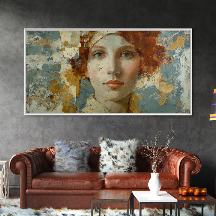 Renaissance Inspired Portrait with Modern Softness Canvas Print, Italian Villa Art, Gallery Decor, Living Room Decor, Villa, IVA-2x1-62