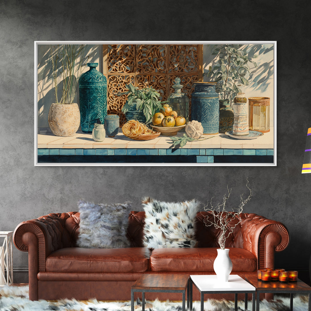 Pasta Herbs and Tomatoes Still Life Canvas Print, Italian Villa Art, Living Room Wall Art, Living Room Decor, Fine Art, Villa, IVA-2x1-63