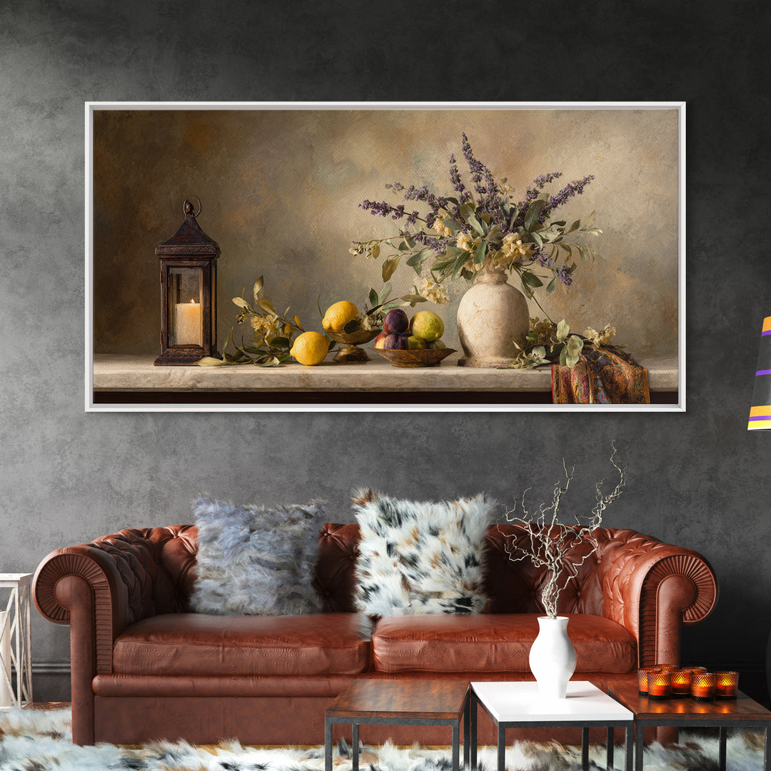 Marble Fruit Still Life Framed Canvas Print, Italian Villa Art, Gallery Wall Set, Living Room Decor, Fine Art, Villa, IVA-2x1-67