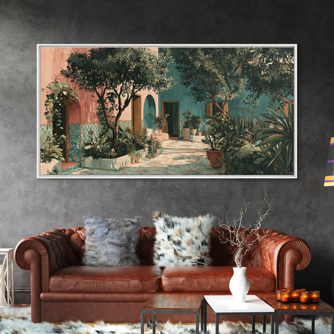 Olive Grove Path Framed Canvas Print, Italian Villa Art, Travel Poster, Living Room Decor, Fine Art, Villa, Fine Art Print, IVA-2x1-95