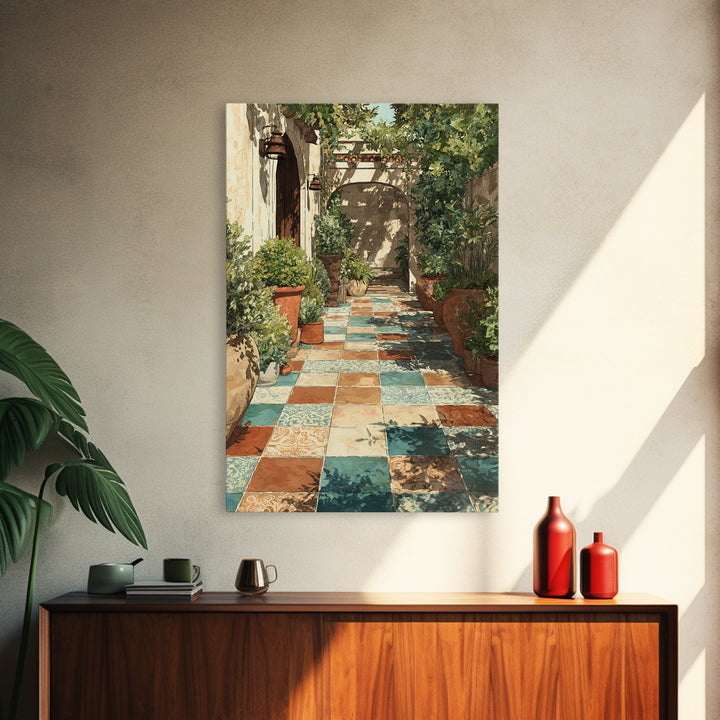 Olive Grove Path Canvas Print, Italian Villa Art, Living Room Decor, Abstract Art, Villa, Living Room Art, Gallery Wall Set, IVA-2x3-11
