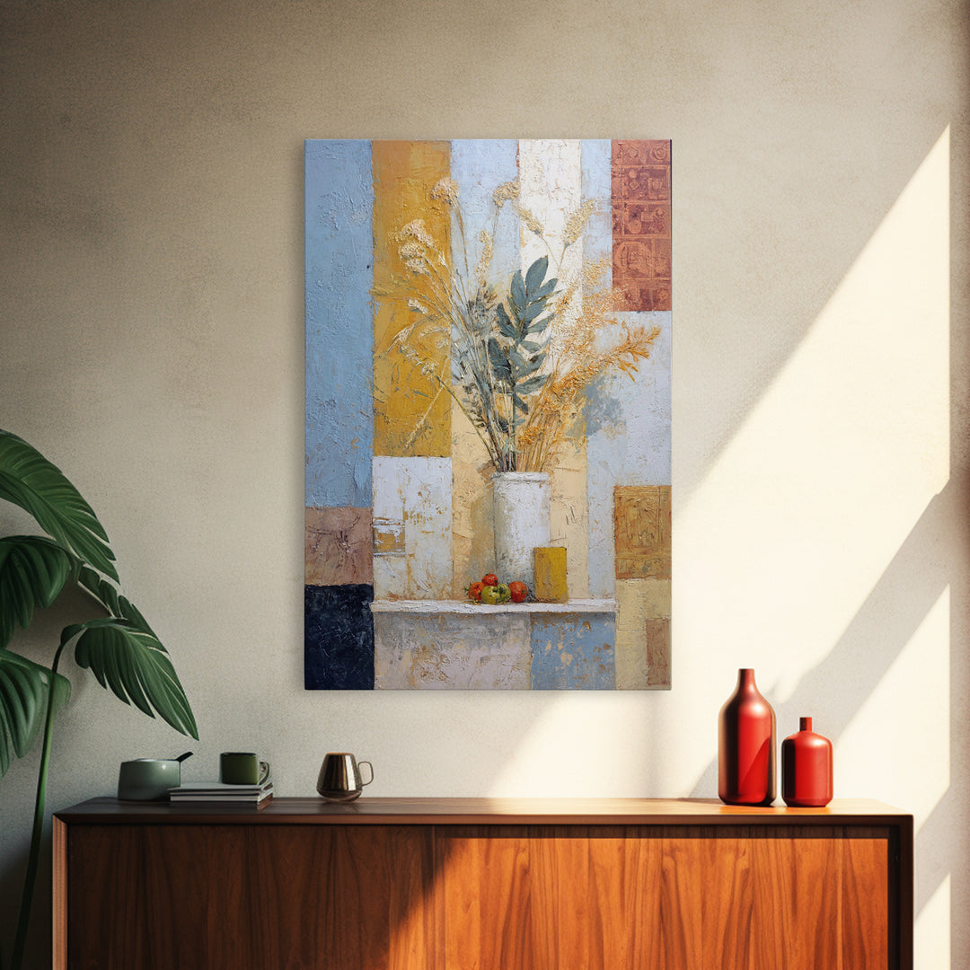 Pasta Herbs and Tomatoes Still Life Framed Canvas Print, Italian Villa Art, Printable Art, Living Room Decor, Fine Art, Villa, IVA-2x3-3