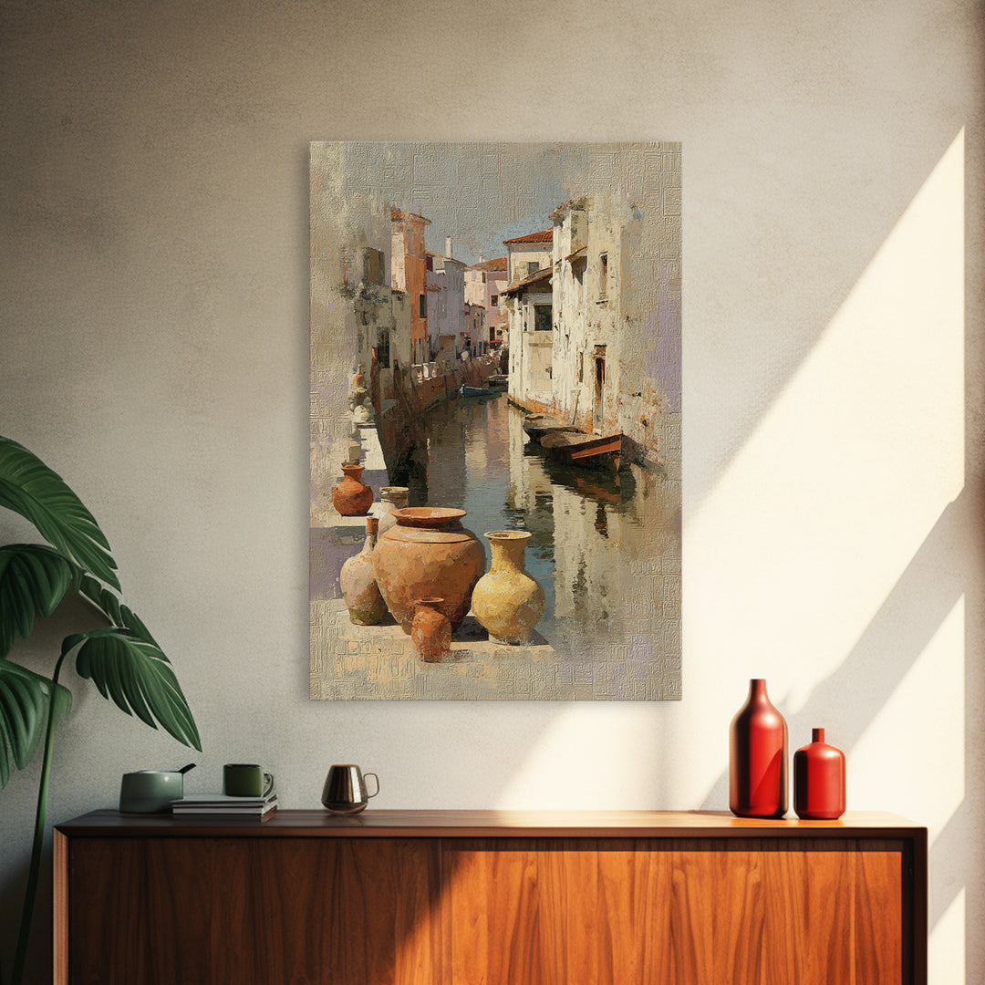 Venetian Canal Reflection Without City Crowd Canvas Print, Italian Villa Art, Digital Download Art, Living Room Decor, Villa, IVA-2x3-52