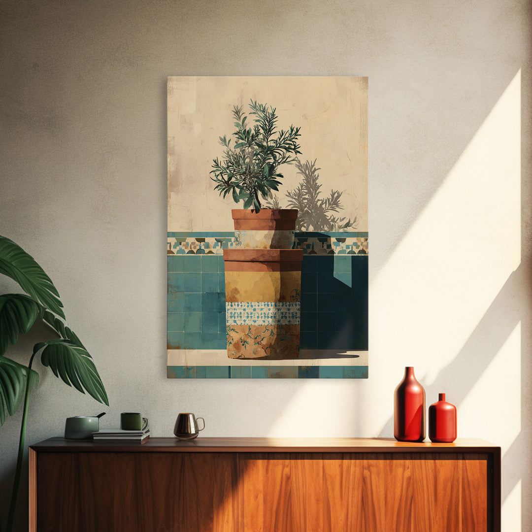 Terra Cotta Pot Canvas Print, Italian Villa Art, Wall Decor, Living Room Decor, Fine Art, Villa, Contemporary Art, IVA-2x3-54